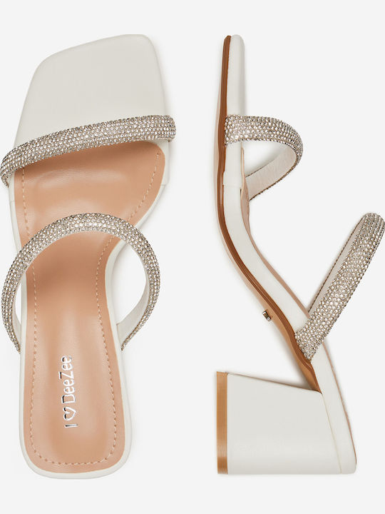 Mules mit Niedrig Absatz in Silber Farbe