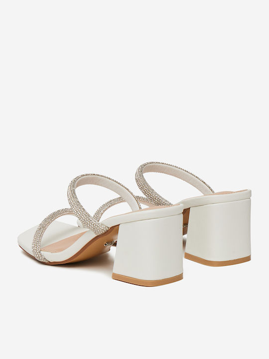 Mules mit Niedrig Absatz in Silber Farbe