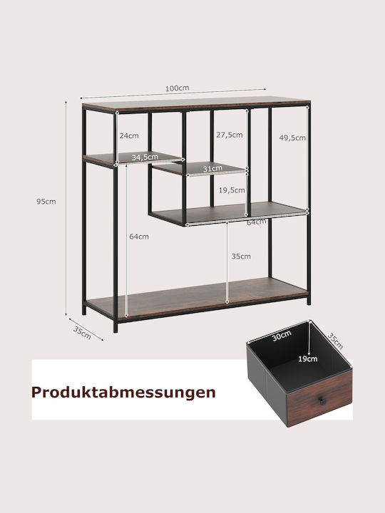Metal Console Table Coffee L95xW35xH100cm
