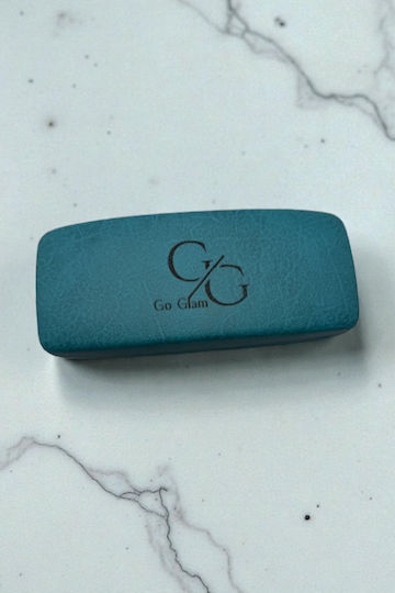 Hard Square Eyeglass Case Turquoise Colour