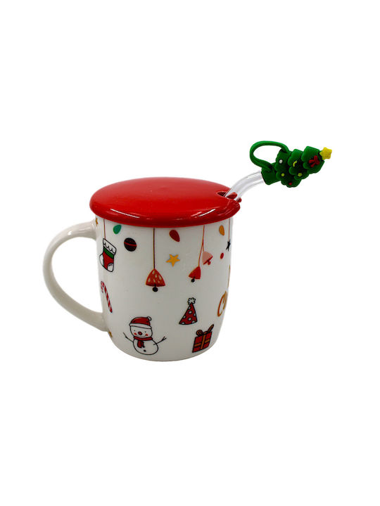 Lid Christmas Mug Glass Transparent L9xW8.5cm.