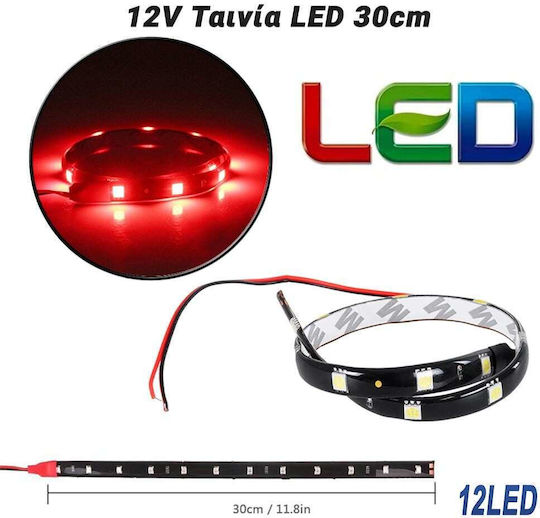 Ταινία LED 12V Κόκκινο Φως 0.3m