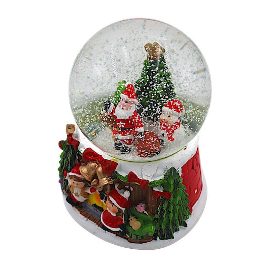 Christmas Decorative Gift Lighted with Santa Claus 9x9x12.5cm