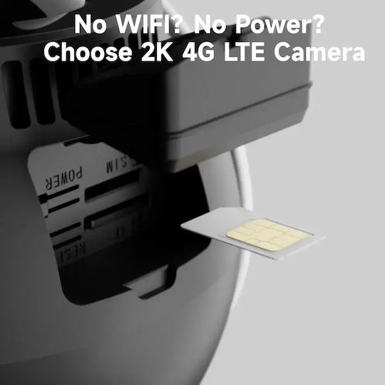 Arenti GO3G+SP2 IP Κάμερα Παρακολούθησης 4G Full HD+ 4MP Αδιάβροχη Μπαταρίας με Αμφίδρομη Επικοινωνία