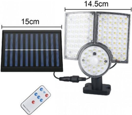 Στεγανός Ηλιακός Προβολέας LED 25W με Αισθητήρα Κίνησης, Φωτοκύτταρο και Τηλεχειριστήριο IP65