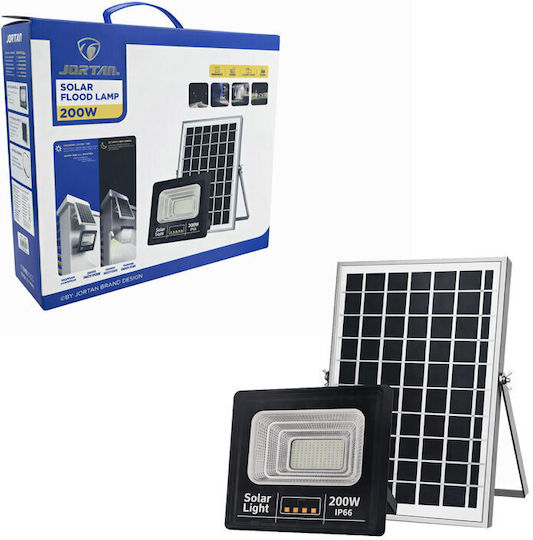 Lamp Στεγανός Ηλιακός Προβολέας LED 200W Ψυχρό Λευκό 6500K με Τηλεχειριστήριο IP66