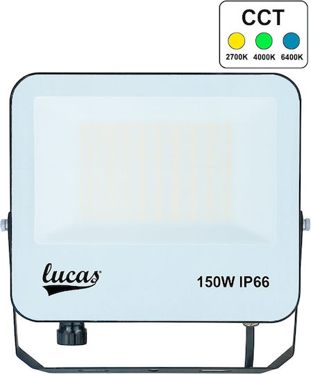 Lucas Waterproof LED Floodlight 150W Warm to Cool White IP66