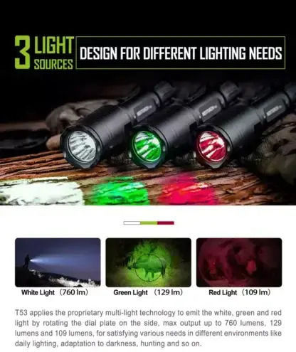 Nextorch LED с Максимална Яркост 760лм Hunting Set Черен
