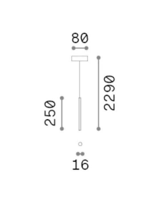 Ideal Lux Lumini Suspendate Led 3000k Metalic Oxidat 25 Cm Look Sp1 Rotund D1,6