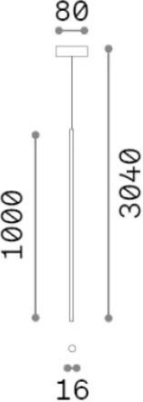 Ideal Lux Висящо Таванно Осветително Тяло LED 3000K Метално Черно 100 См Look Sp1 Round D1,6