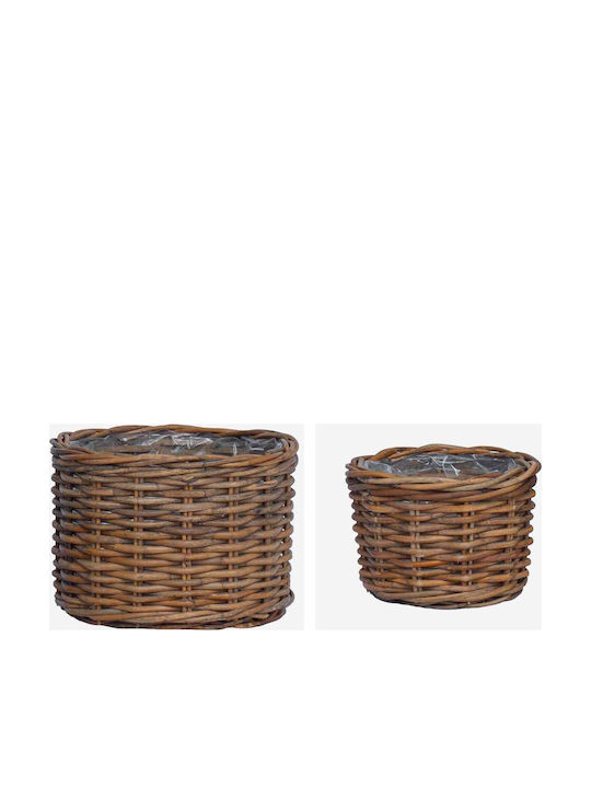 vidaXL Κασπώ Rattan Καφέ 2τμχ