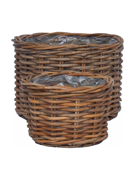 vidaXL Κασπώ Rattan Καφέ 2τμχ