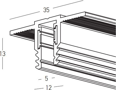 Магнитен Rail Trimless Track 5mm 300x5cm N 2506