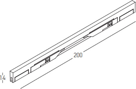 Συνδεσμος Ευθειας Μαγνητικη Ραγα Straight Connector 20x0.4x1.4cm Ν 2509