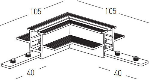 Γωνια Μαγνητικη Ραγα Corner 90o Horizontal 10.5x10.5cm Ν 25133