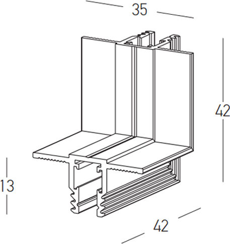 Магнитен Ъгъл Rail Outer Corner 90o Вертикален 4.2x4.2см N 2519