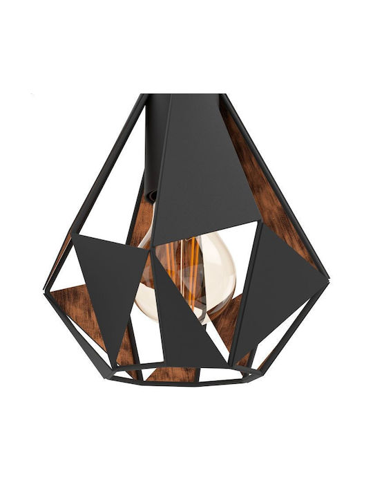 Eglo Carlton Industrial Wall Lamp with E27 Socket Black 16x22.5x16cm