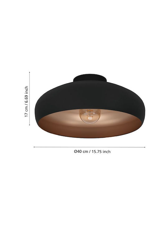 Eglo Mogano Ceiling Mount Light 40cm Black with Socket E27