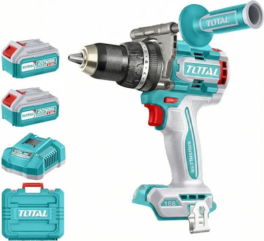 Total TIDLI201668E Percussive Battery Drill Driver Brushless 20V 2x5Ah