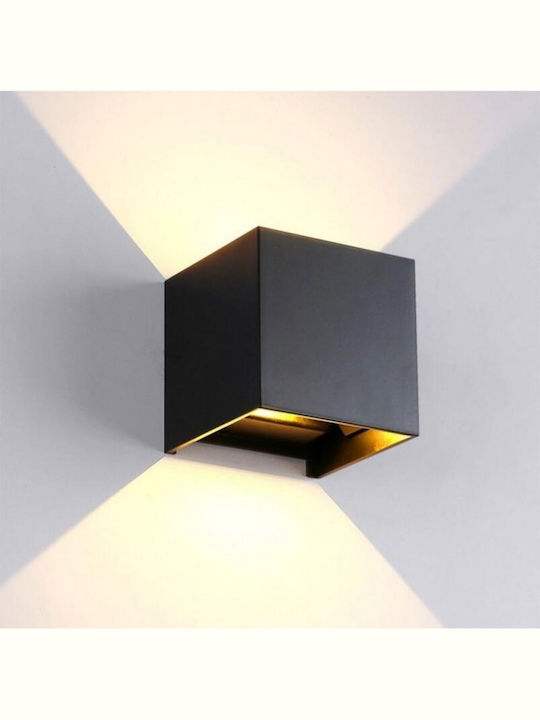 Lumină de exterior montată pe perete LED IP65 12W cu Alb Cald Lumină Dublu Fascicul 10x10εκ.