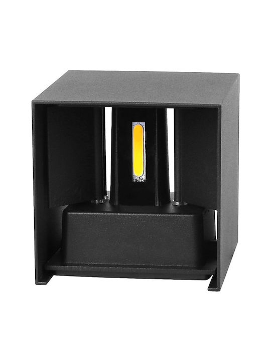 Lumină de exterior montată pe perete LED IP65 12W cu Alb Cald Lumină Dublu Fascicul 10x10εκ.