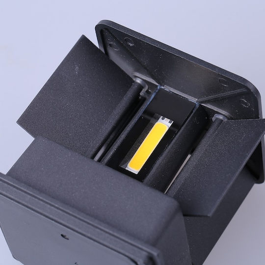 Wall-Mounted Outdoor Light LED IP65 6W with Natural White Light Double Beam 10x10εκ.