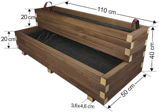 Tesias Planter Box Lemn Bej 50x110x40cm.