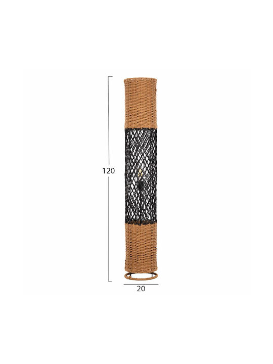 Μεταλλο-paper Rope Φωτιστικό Δαπέδου Υ120xΜ20εκ. με Ντουί για Λαμπτήρα E27 Μπεζ