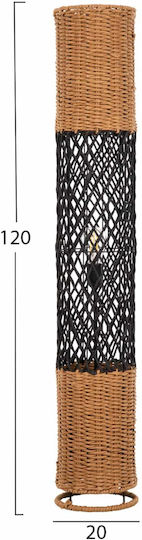 Metall-paper Rope Stehleuchte H120xB20cm. mit Fassung für Lampe E27 Beige