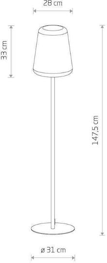 Nowodvorski Patio Floor Lamp H147xW31cm. with Socket for Bulb E27 White
