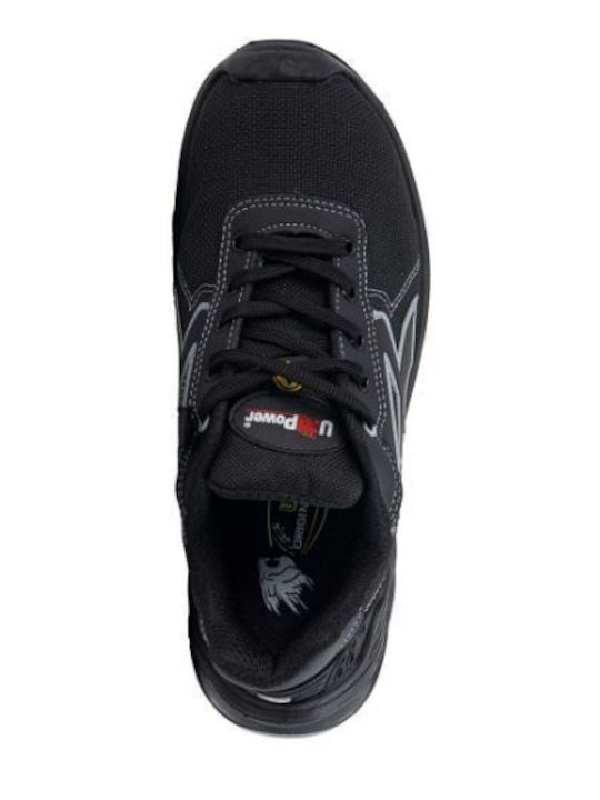 Upower Black Safety Shoe S3S with Certification Insulated Cold Sole (CI) Antistatic (ESD) Oil Resistance (FO) Slip Resistance (SR)