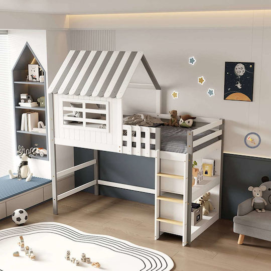 Kids Bed Single Beige for Mattress 90x190cm
