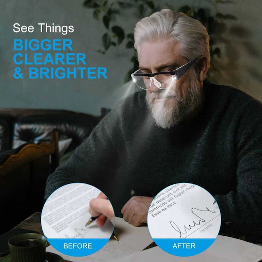 Μεγεθυντικά Γυαλία Οράσεως 300% – Φως Led & Φίλτρο Μπλε