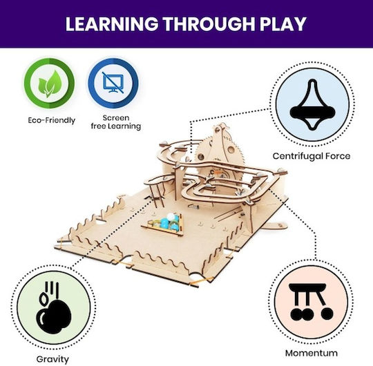 Smartivity Wooden Construction Toy Toboggan - Marble Run for Children 8+ years old+ Years
