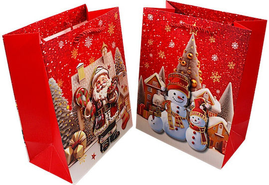 Geantă De Hârtie Pentru Cadouri De Crăciun Cu Design 3D Decorațiune 18x10x23cm 1 Bucată 3188