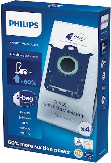 Vacuum Cleaner Bags 4pcs Compatible with Vacuum Cleaner Philips