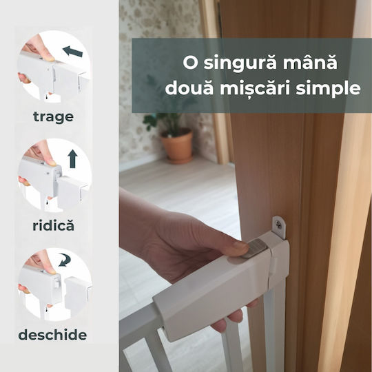 Kidizi Ușă de siguranță din Lemn în Culoare Alb 1buc
