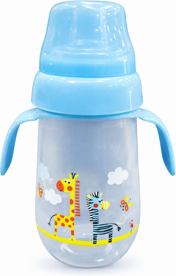 Lorelli Educational Sippy Cup Plastic with Handles Blue Giraffes for 6m+m+ 260ml