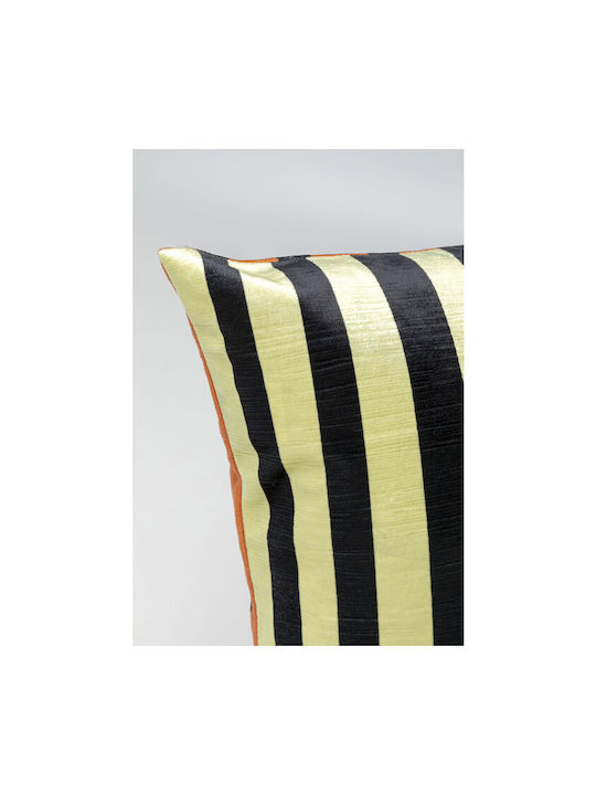 Kare Design Μαξιλάρι Καναπέ Stripes Πορτοκαλί/μαύρο/πράσινο 45x45εκ.