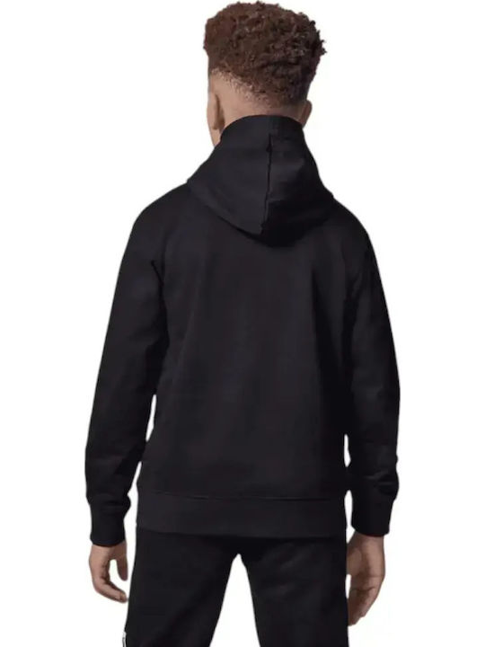 Fleece Kids Sweatshirt with Hood and Pockets Black