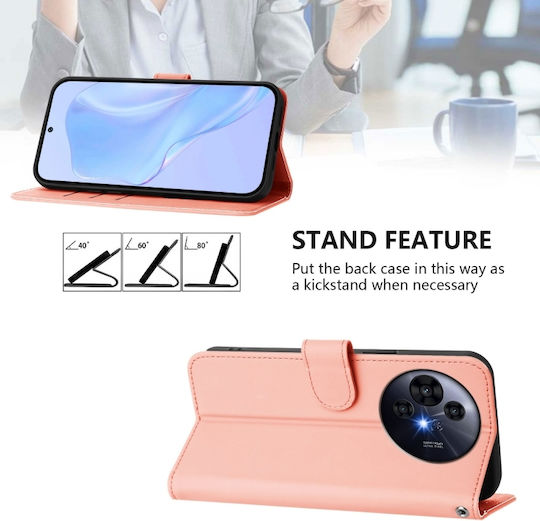 Skin Feel Solid Color Wallet Piele Roz (TCL 50 NXTPAPER 5G / TCL 50 Pro NXTPAPER 5G)