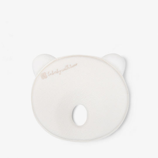 Kikka Boo Βρεφικό Μαξιλάρι Πλαγιοκεφαλίας Memory Foam Ergonomic Bear Λευκό 34x28εκ.