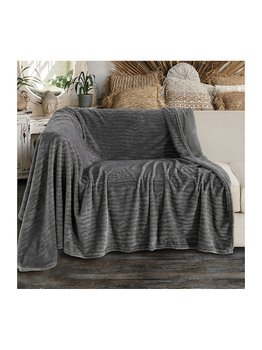 Melinen Enzo Ριχτάρι Πολυθρόνας Ζακάρ 130x170εκ. Grey 20003800