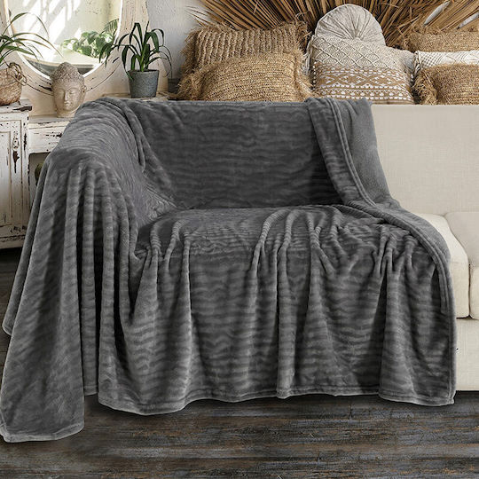 Melinen Enzo Armchair Throw Jacquard 130x170cm Gray