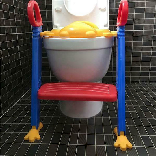 Toddler Toilet Seat With Footrest And Handles Yellow