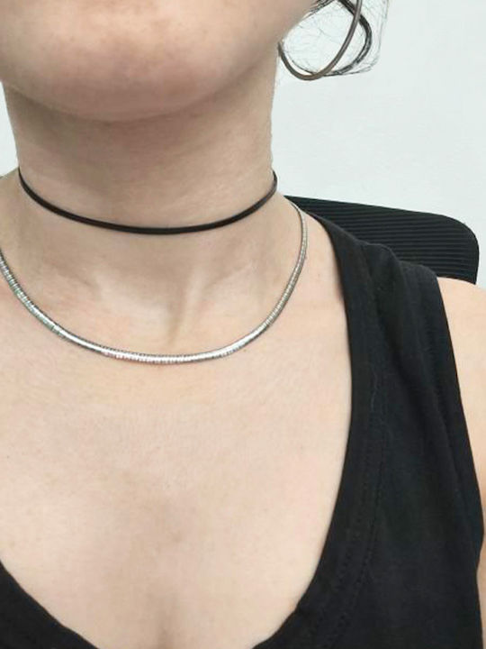 Theodora's Jewellery Choker από Επιχρυσωμένο Ατσάλι Μαύρο