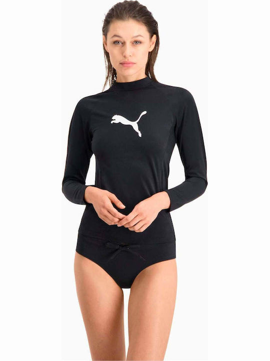 PUMA Femei Mânecă lungă Tricou de protecție solară Negru