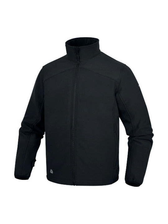 Delta Plus Μπουφάν Εργασίας Ανακλαστικό Softshell με Επένδυση Fleece και με Κουκούλα Μαύρο