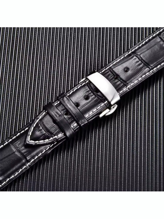 Lederriemen Schwarz 20mm