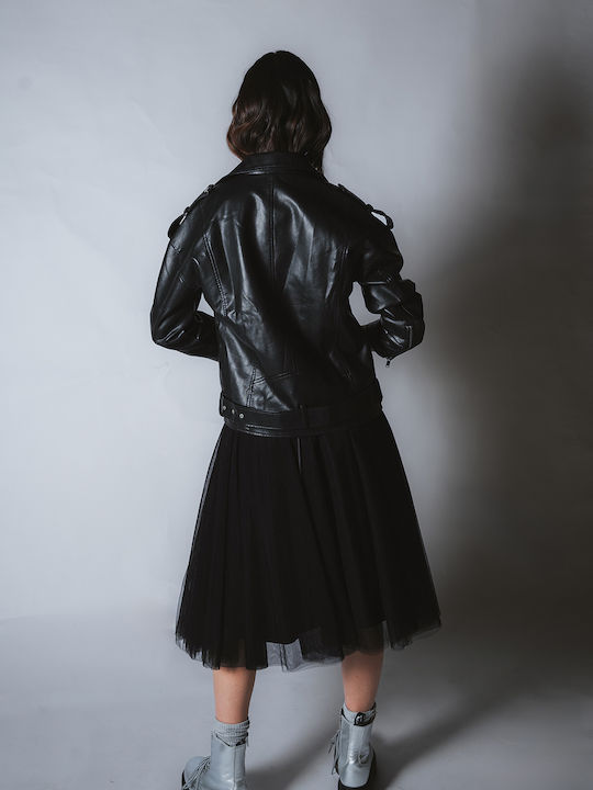 Γυναικείο Biker Jacket Μαύρο